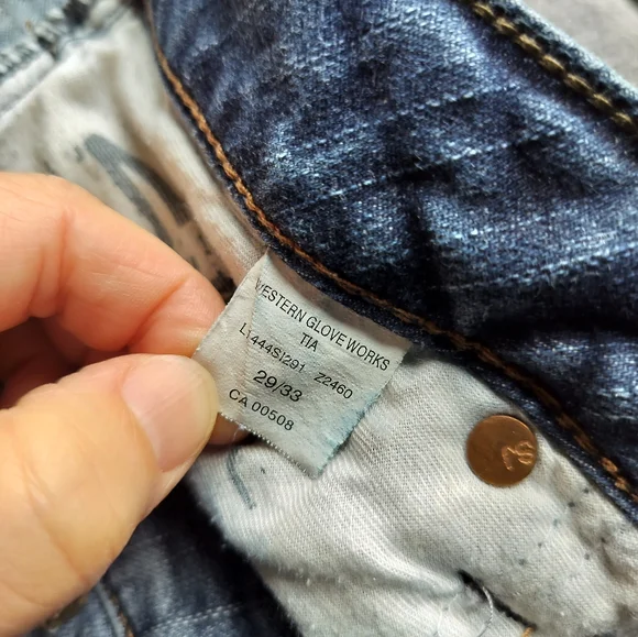 Y2K Low-rise Distressed Biker Silver Jeans Blue Vintage Wash Denim Women Size 29 - Picture 13 of 16